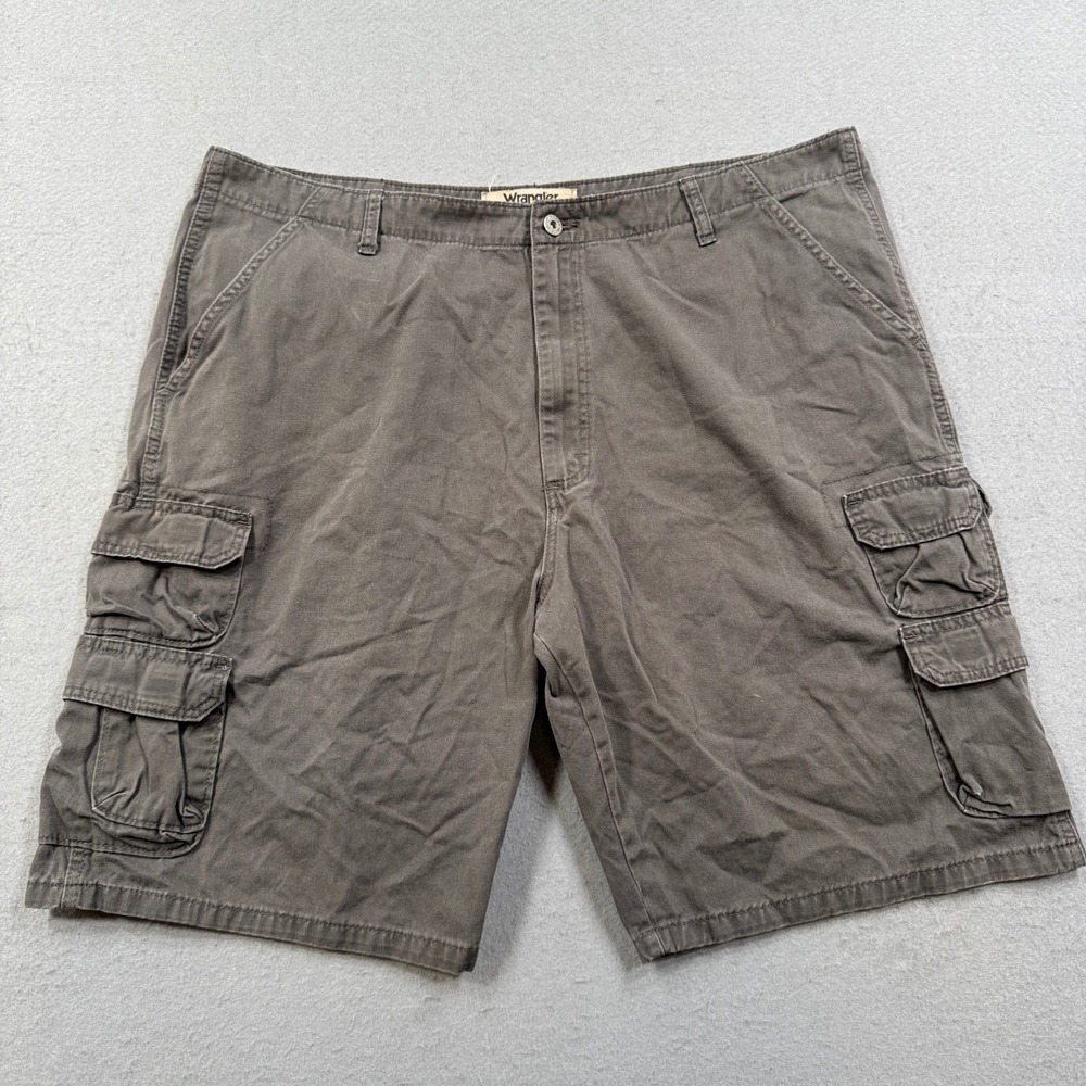 Wrangler Cargo Shorts Men's 42 Brown Relaxed Fit Cotton Twill Workwear Utility